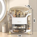 boîte rangement cosmétique moderne noir vert élégante deux étages poignées skincare makeup caddy