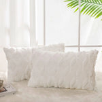 housse coussin peluche blanche motif géométrique moderne 30x50cm sofa lit chambre voiture decoration
