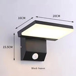 lampe murale détecteur mouvement noir moderne led ip65 étanche 2492000lm 110240v