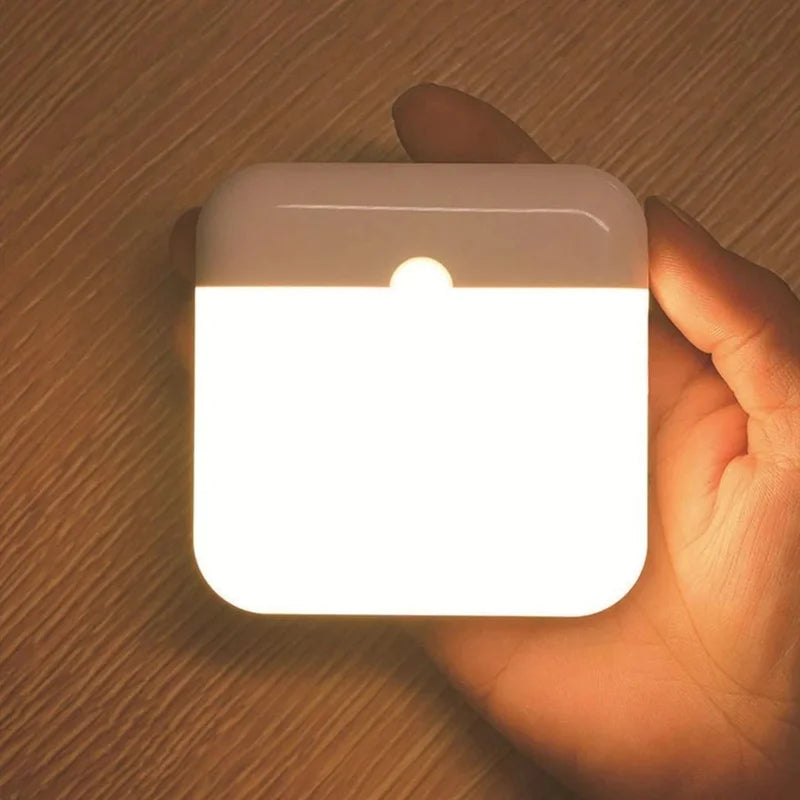 lampe nuit rechargeable usb détecteur mouvement adhésif blanc moderne sans fil led