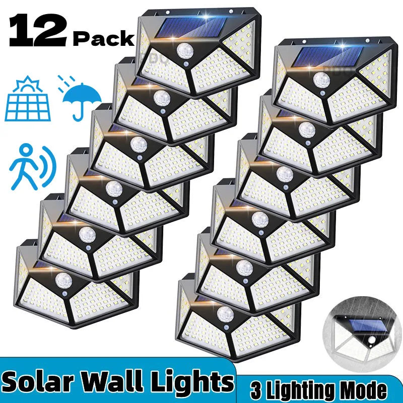 lampe murale solaire motion sensor led moderne extérieure ip65 garage jardin porte