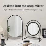 miroir maquillage argenté moderne portable ovale pouces pieds solides aluminium lisse salon chambre bain