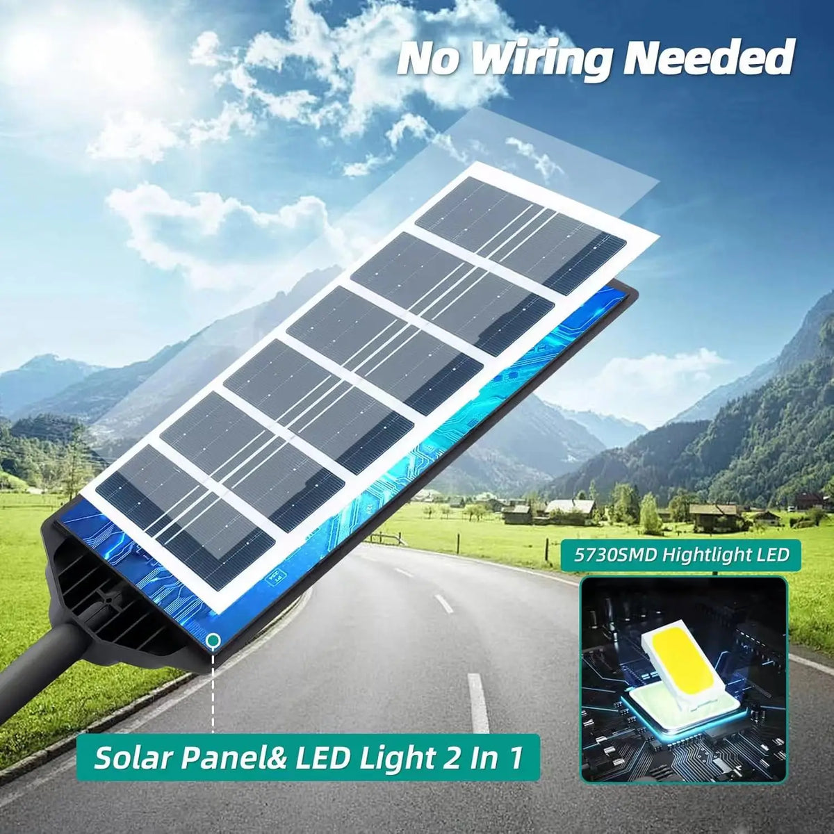 lampe solaire rue moderne noire ip67 led étanche sécurité extérieure télécommande