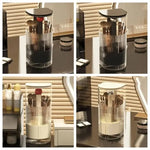 organisateur pinceaux maquillage transparent noir rayures moderne adhésif brosse éponge cosmétique rangement