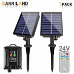 guirlandes led solaires 24v modes flash télécommande panneau lithium charge usb moderne