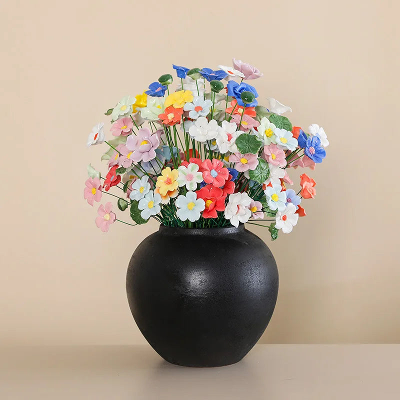 décoration intérieure bouquet artificiel fleurs multicolores roses tulipes feuilles vertes nouveau an anniversaire maison