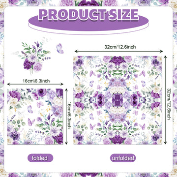serviettes papier fleur violettes roses pivoines serviettes coeurs anniversaire mariage fêtes