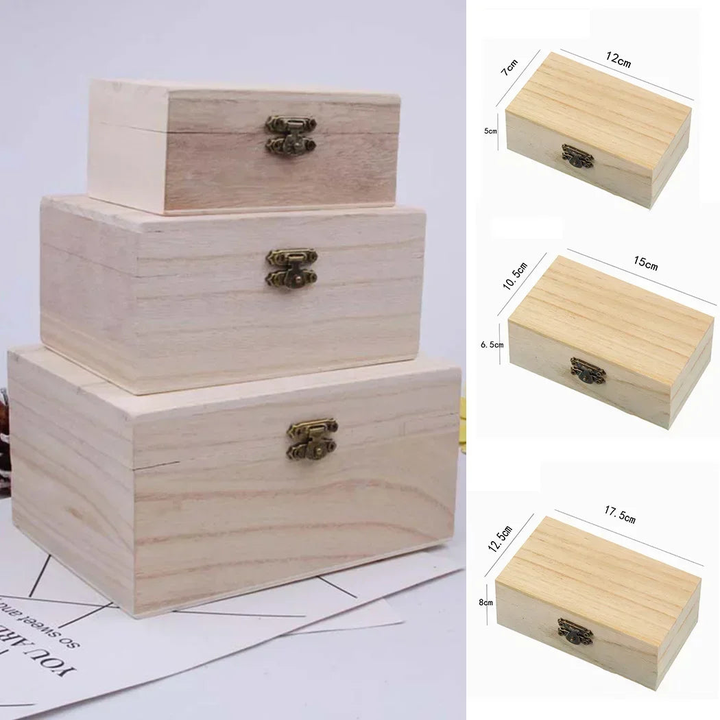 boîtes bijoux bois naturel vintage rustique cadenas bracelet collier storage organizateur filles