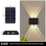 lampe murale solaire noire moderne panneau solaire blanc led extérieure jardin paysage