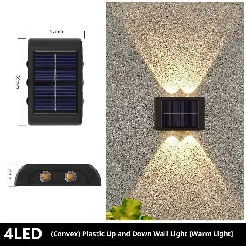 lampe murale solaire noire moderne panneau solaire blanc led extérieure jardin paysage