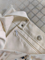 sac main blanc uni moderne poche téléphone poignées fermeture glissière boutons
