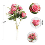 décoration intérieure bouquet roses artificielles soie blanc rouge modernes anniversaire mariage baby shower