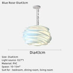 lampe suspendue moderne pvc blanc plissé opaque chambre coucher