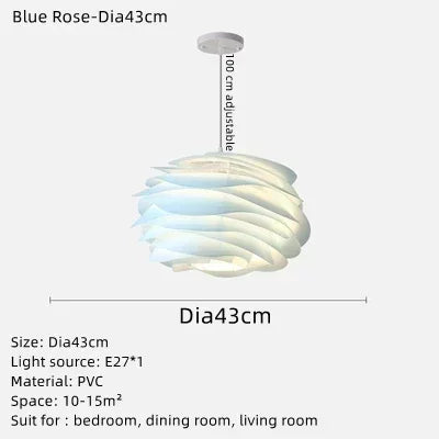 lampe suspendue moderne pvc blanc plissé opaque chambre coucher
