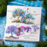 autocollants transparents fleurs colorées arbre feuilles vertes scrapbooking journal intime 10 pièces multicolore
