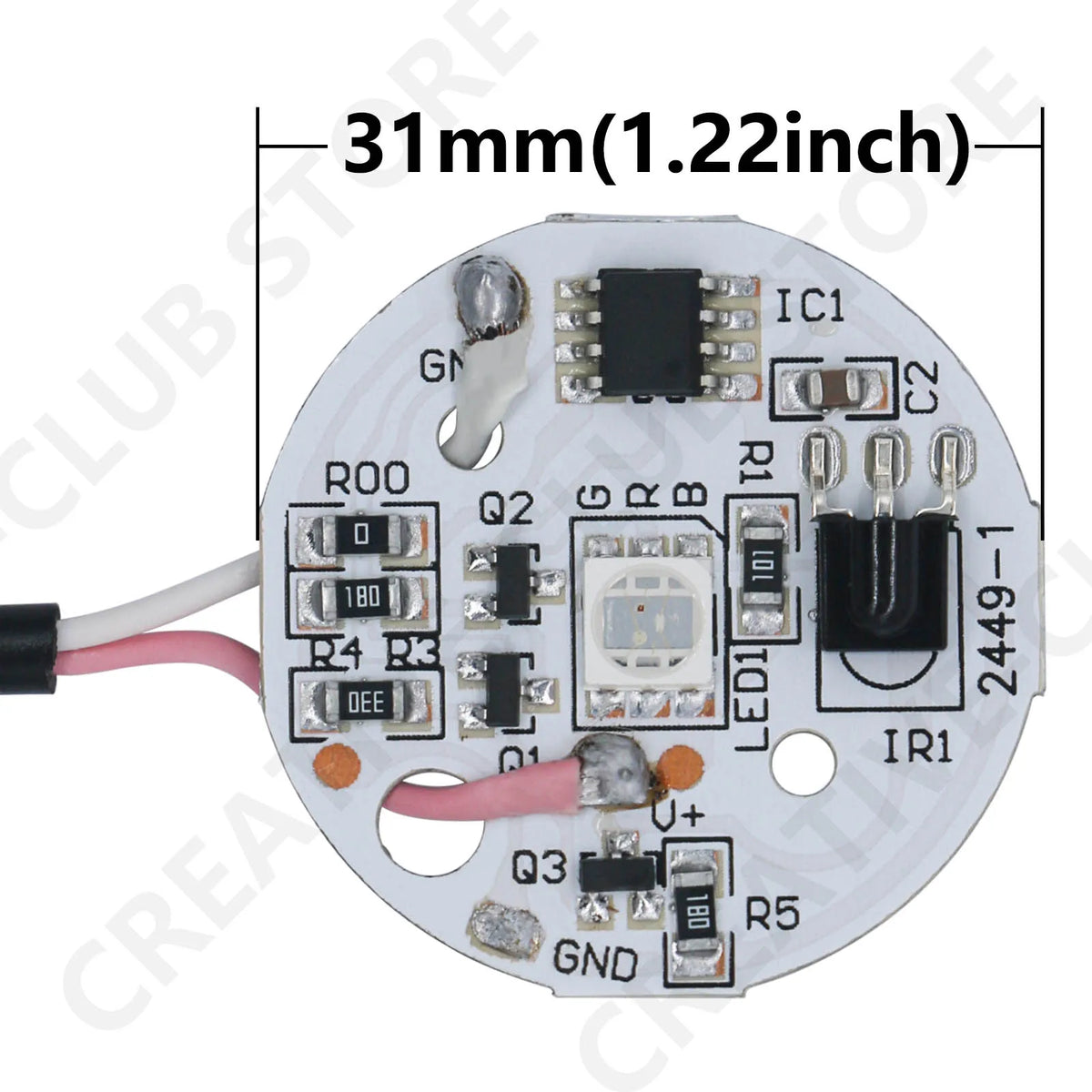 Plaque LED multicolore blanc noir rouge verte bleue télécommande câble USB circulaire moderne