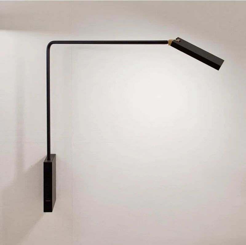 lampe murale moderne noir lisse fixée interrupteur tactile led base