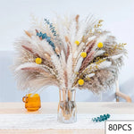 bouquet fleurs séchées boho chic herbe pampas décor table maison anniversaire mariage rustic