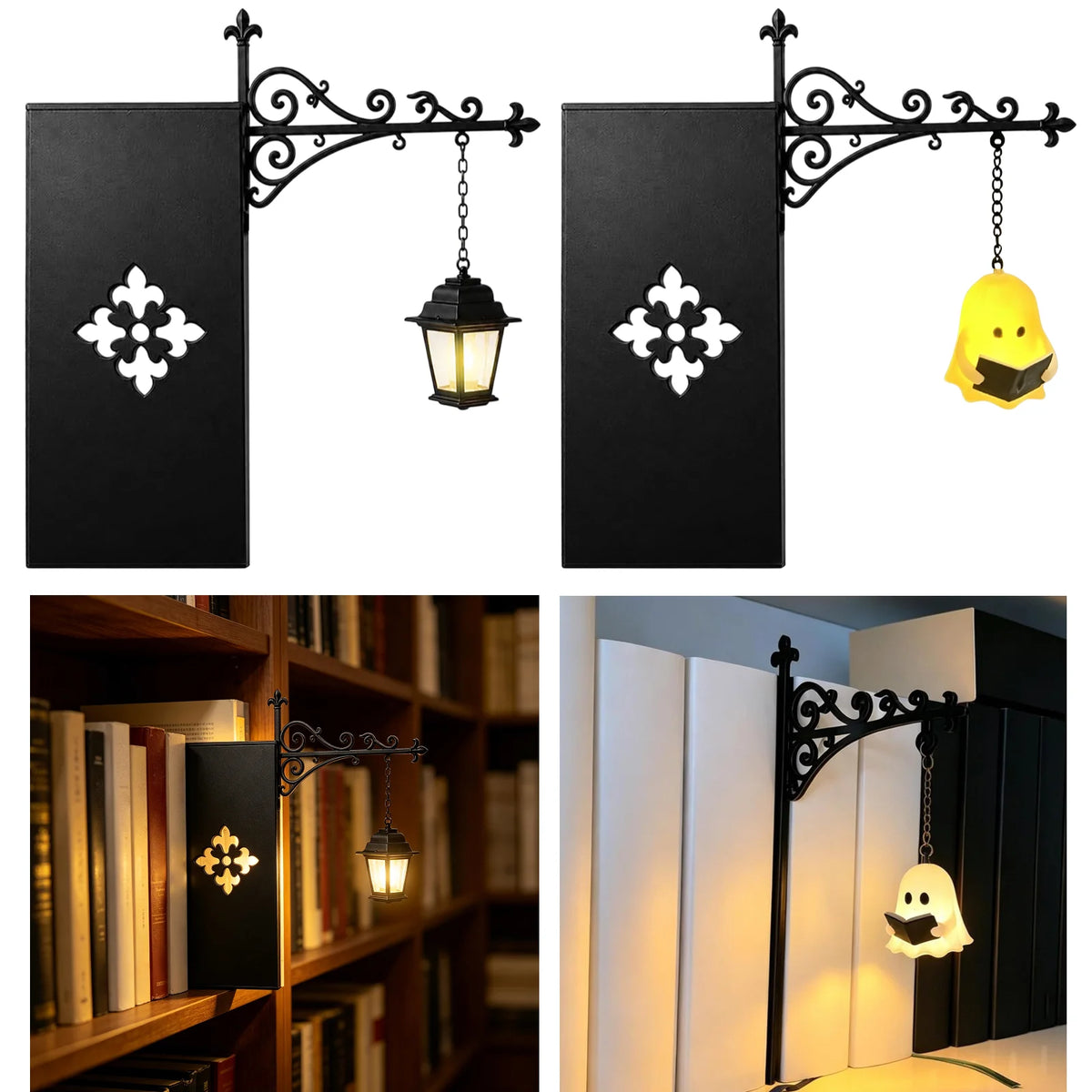lampe lecture suspendue vintage noir doré motif géométrique led métallique romantique chambre