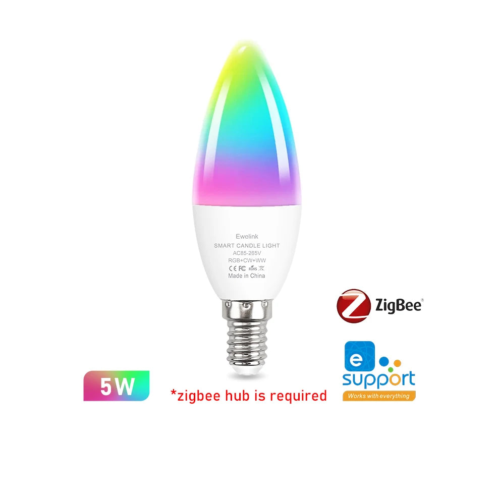 ampoules led intelligentes wifi zigbee e27 e14 gu10 rgbcw 2700 6500k blanc multicolore transparent