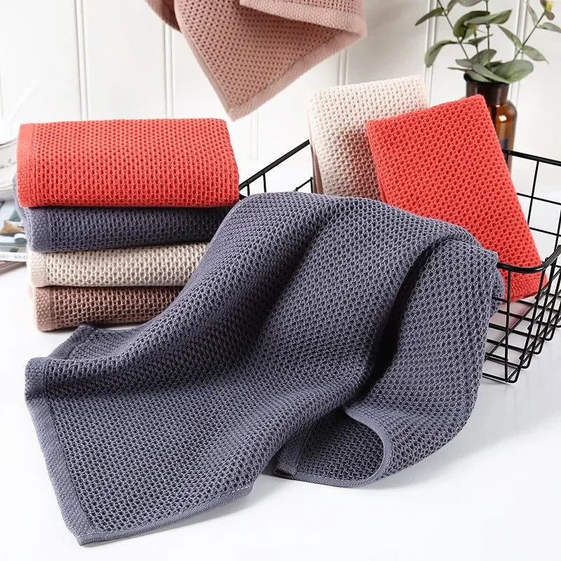 serviette main 34x34cm coton rouge beige gris rapide absorbant moderne crochets