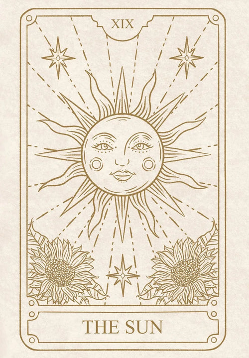 affiche art nouveau tarot lune soleil étoile illustration détaillée toile décorative chambre maison