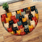 tapis d'entrée antidérapant chatons mignons motifs floraux moderne multicolore rouges verts bleus noirs 40x60cm