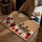 tapis d'entrée moderne imprimé anti salissure résistant l'usure beige blanc noir