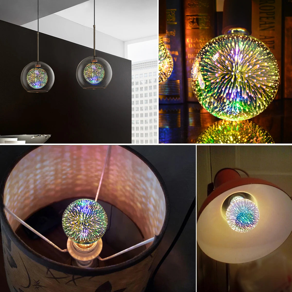lampe led multicolore effet fibre optique moderne base bois intérieur éclairage événement