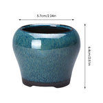 Pots bonsaï céramique bleu brun texture grès craquelé classique artisanal couvercle jardinextérieur