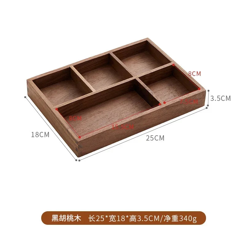 boîte rangement multi compartiments marron foncé moderne stylos télécommandes clés pistaches noix cajou