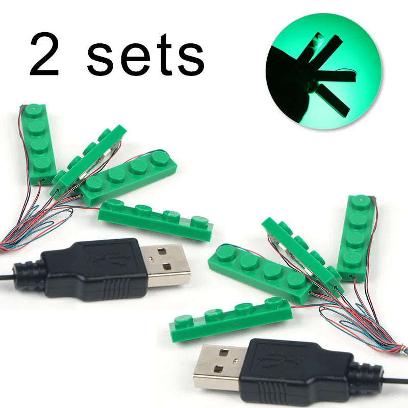 briques lego lumineuses vert bleu rouge blanc orange jaune rose usb câbles moderne ludique