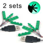 briques lego lumineuses vert bleu rouge blanc orange jaune rose usb câbles moderne ludique