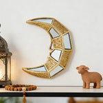 Miroir décoratif lune or texture sculptée moderne bohème transparenceOpaque chambre