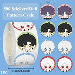 sticker autocollant cartoon personnages mignons motifs colorés 500 pièces rouleau scrapbooking journal intime carnet