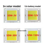 source lumineuse led 50w blanc grille diodes câbles noirs rouges moderne 46x40mm