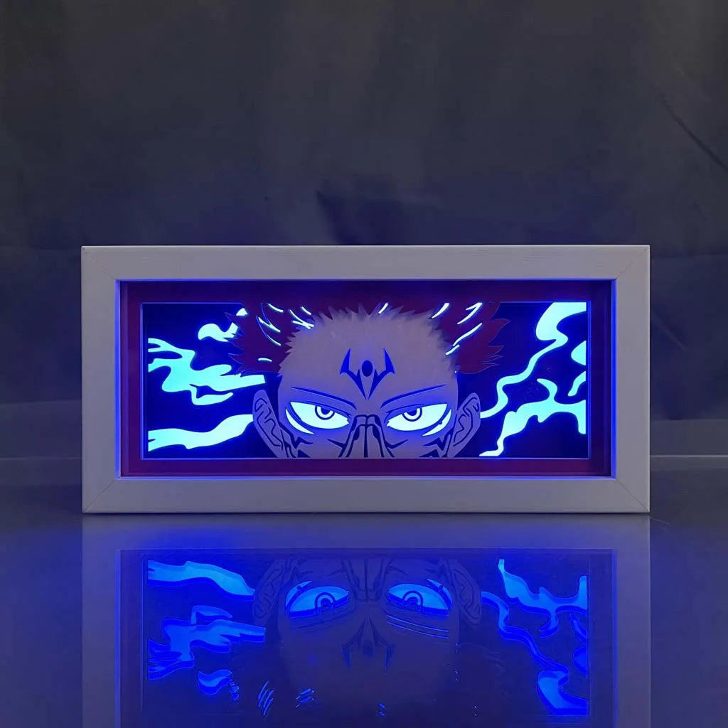 lampe led jujutsu kaisen sukuna rouge blanche bleue violine animée contemporaine chambre deco
