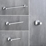 porte serviettes mural chrome vis fixations moderne salle bains accessoire métal lisse