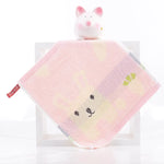serviettes coton animées dessin triangles lapins nuages étoiles clips enfants rose bleu