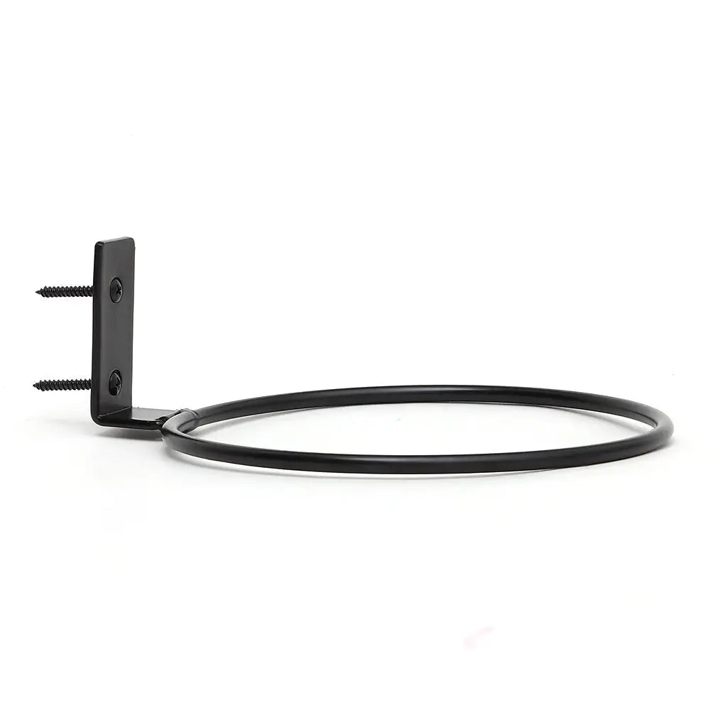 anneau mural pots fleurs noir lisse moderne vis fixation extérieur jardinière support pot decorationextérieur