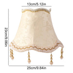 abat jour table vintage floral beige vert blanc motif texturé semi translucideFRINGESperlées