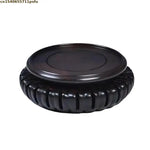 support vase bois relief dent scie couleur noire classique artisanal manuel