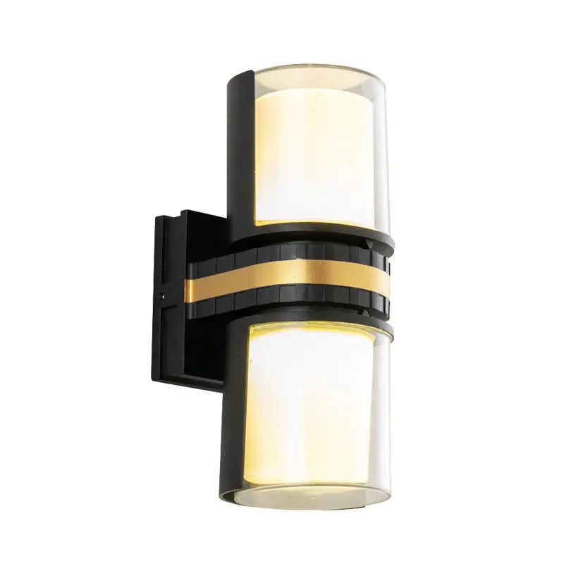 applique murale moderne led étanche noir doré 12w ip65 aluminium