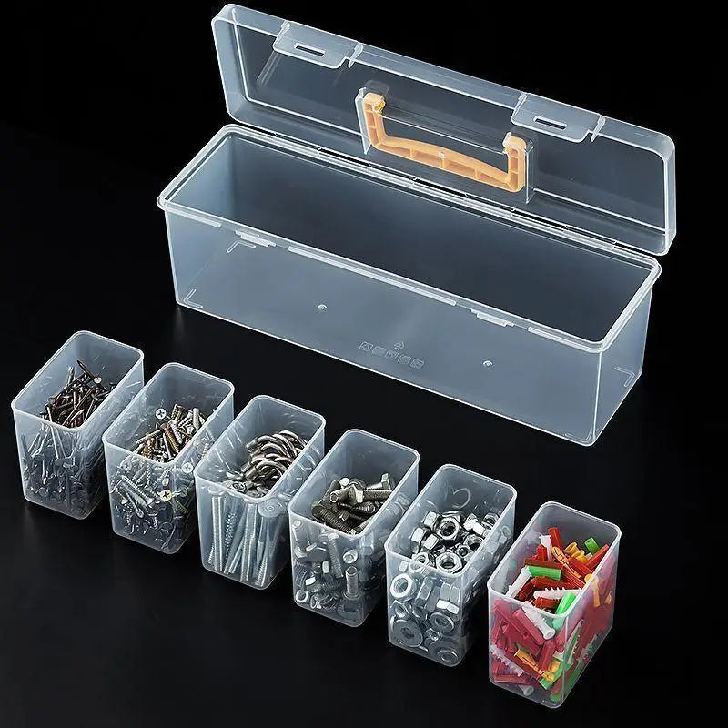 rangement transparent compartiments outils vis petites pieces boite organisation utilitaire multifonctionnelle diverse herramientas