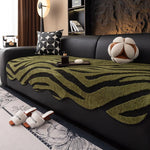 housse canapé molleton jacquard rayures horizontales noir blanc moderne salon intérieur