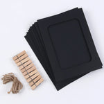 kits cadres photo pinces linge ficelle noir blanc brun décoratif rustique bohème casa festivités
