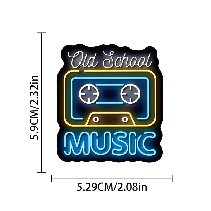 autocollants néon musique notes instruments graphiques pack 10 30 50 pièces
