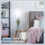 câble électrique blanc moderne prise interrupteur ampoule E27 lisse opaque 6m