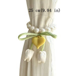 accessoire fenêtre décoration tulipes ruban blanc vert jaune rose violet bleu rouge décoratif