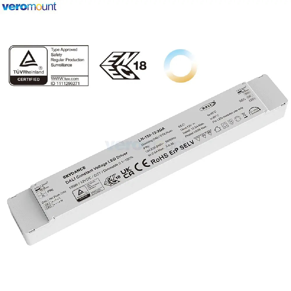 pilote led 150w 12v 24v dali cct constant voltage veromount blanc moderne